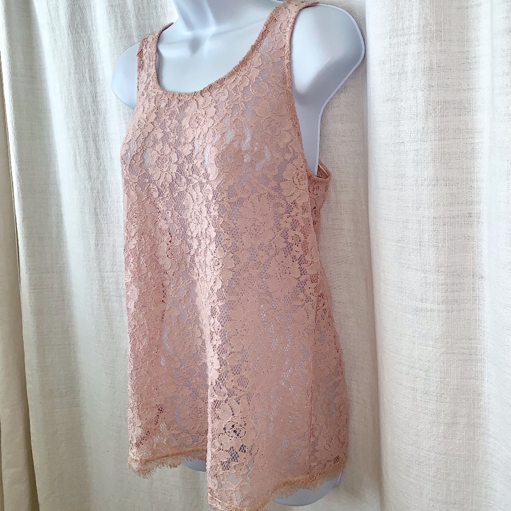 EUC- Laundry by Shelli Segal Sheer Lace Top! - Picture 2 of 5
